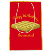 Waffeln Niedliches Frühstück Brunch Kinder 1. Gebu Mittlere Geschenktüte (Vorderseite)