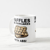 Waffeln Pancakes mit ABS Funny Mug oder Travel Mug Kaffeetasse (Vorderseite Links)