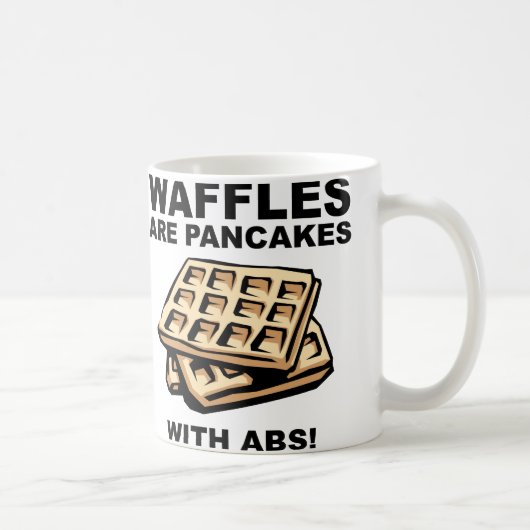 Waffeln Pancakes mit ABS Funny Mug oder Travel Mug Kaffeetasse (Rechts)