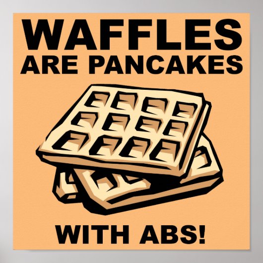 Waffeln Pancakes mit abs Funny Poster-Zeichen Poster (Vorne)