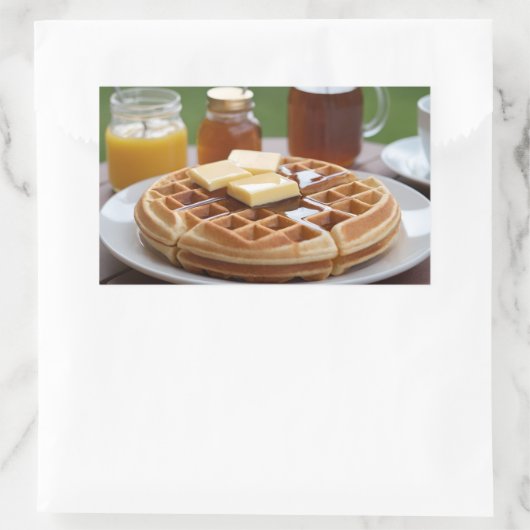 Waffeln Rechteckiger Aufkleber (Tasche)