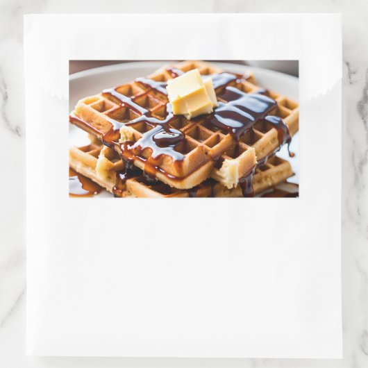 Waffeln Rechteckiger Aufkleber (Tasche)
