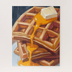 Waffeln Sirup Frühstück Aquarellmalerei Puzzle