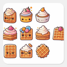 Waffeln Teil 2 Quadratischer Aufkleber