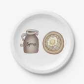 Waffeln und Ahornsirup Pappteller (Vorderseite)