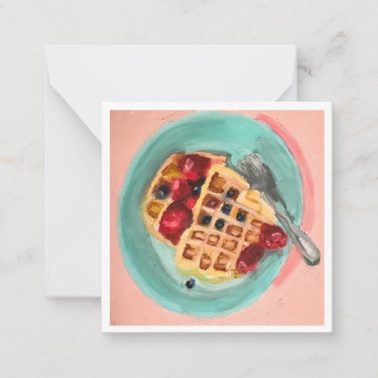 Waffeln und Beeren Mitteilungskarte (Vorderseite)