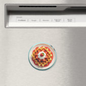 Waffeln und Erdbeeren mit geschlüpfter Creme Magnet (In Situ (Geschirrspüler))