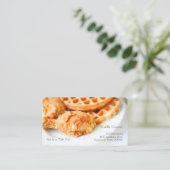 Waffeln und gebratenes Huhn Visitenkarte (Stehend Vorderseite)