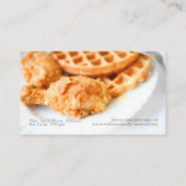 Waffeln und gebratenes Huhn Visitenkarte (Rückseite)