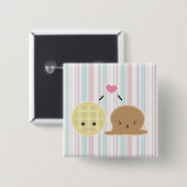 Waffeln und Liebe Button (Vorne & Hinten)