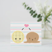 Waffeln und Liebe Postkarte (Stehend Vorderseite)