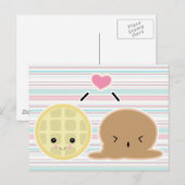 Waffeln und Liebe Postkarte (Vorne/Hinten)