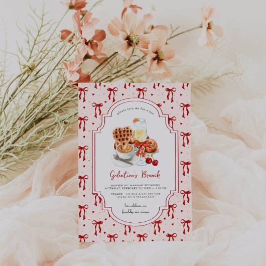 Waffeln und Mimosas | Galentinstag Einladung