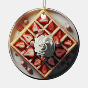 Waffeln Weihnachten Keramik Ornament