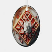 Waffeln Weihnachten Ornament Aus Metall (Vorderseite Rechts)