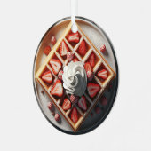 Waffeln Weihnachten Ornament Aus Metall (Vorderseite links)