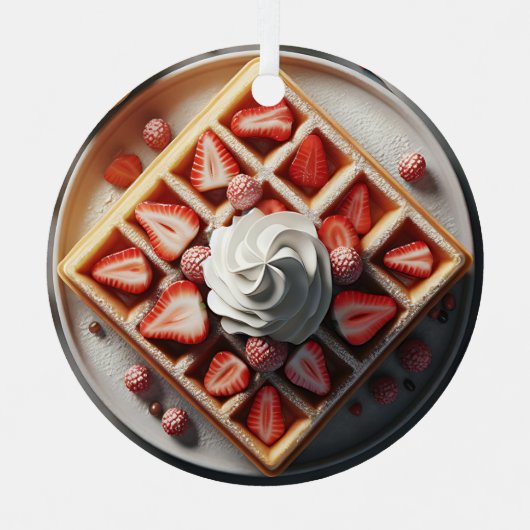 Waffeln Weihnachten Ornament Aus Metall (Vorderseite)