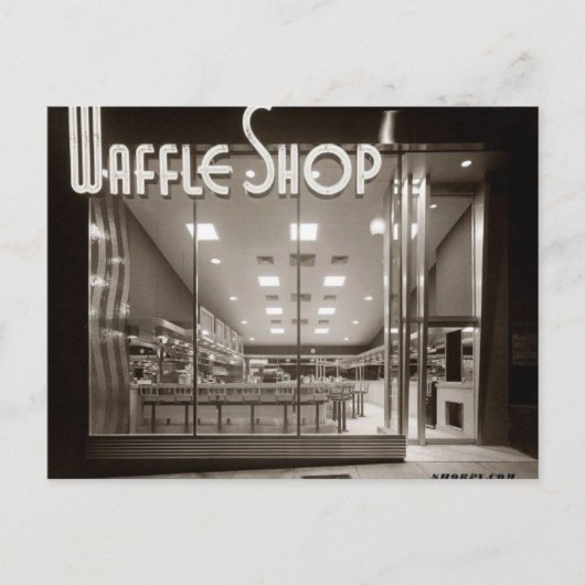 "Waffelshop" - Vintage Postkarte (Vorderseite)