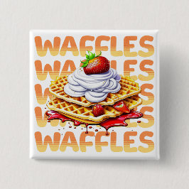 Waffelstapel aus Erdbeeren Button