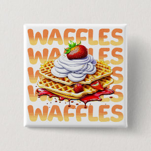 Waffelstapel aus Erdbeeren Button