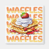 Waffelstapel aus Erdbeeren Magnet (Vorne)