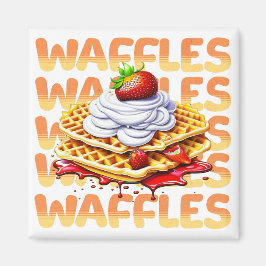 Waffelstapel aus Erdbeeren Magnet