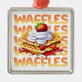 Waffelstapel aus Erdbeeren Ornament Aus Metall (Vorne)