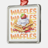 Waffelstapel aus Erdbeeren Ornament Aus Metall (Links)
