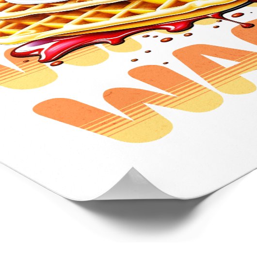 Waffelstapel aus Erdbeeren Poster (Ecke)
