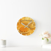 Waffeluhr - Guten Morgen Vibe Runde Wanduhr (Zuhause)