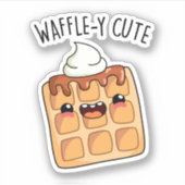 Waffely Funny Waffle Pun Aufkleber (Vorderseite)
