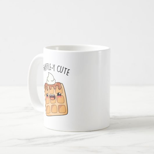 Waffely Funny Waffle Pun Kaffeetasse (Vorderseite Links)