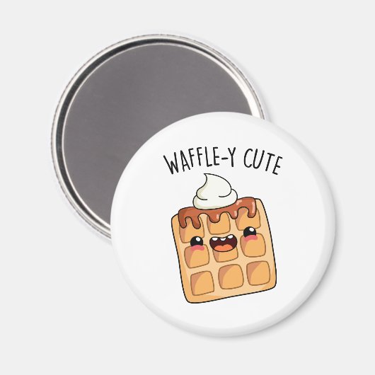 Waffely Funny Waffle Pun Magnet (Vorderseite/Rückseite)