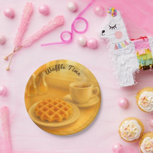 Waffelzeit - Belgische Papiertafel Pappteller (Party)