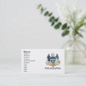 Waffen der Stadt Philadelphia Visitenkarte (Stehend Vorderseite)