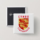 Waffen des mittelalterlichen Fürstentums Wales Button (Vorne & Hinten)