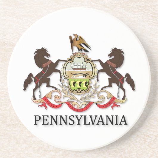 Waffen des Staat Pennsylvania Sandstein Untersetzer (Vorne)
