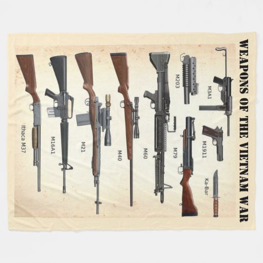 WAFFEN DES VIETNAMKRIEGS FLEECEDECKE (Vorderseite (Horizontal))