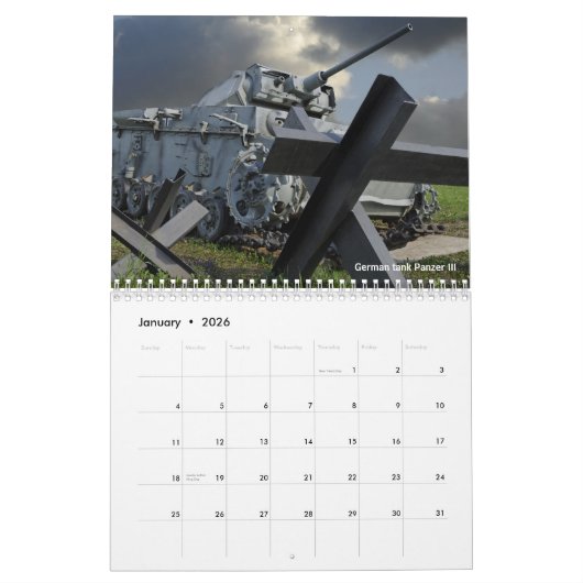 Waffen des Zweiten Weltkriegs Kalender (Jan 2026)