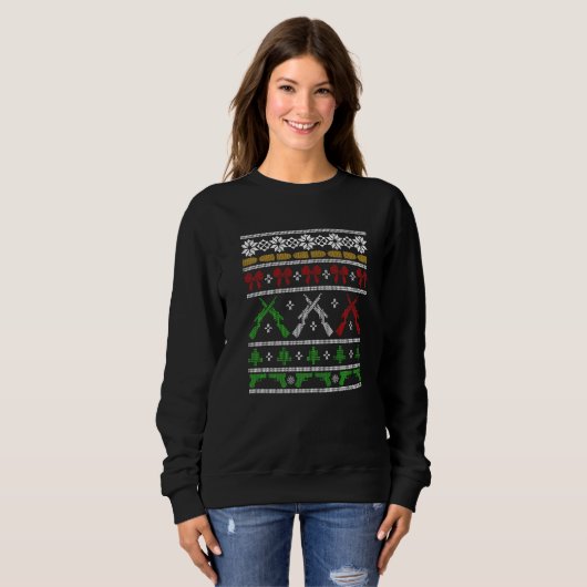 Waffen für Weihnachten hässlich Sweater Gun Rechte Sweatshirt (Vorne ganz)
