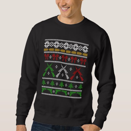 Waffen für Weihnachten hässlich Sweater Gun Rechte Sweatshirt (Vorderseite)