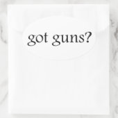 Waffen got? ovaler aufkleber (Tasche)