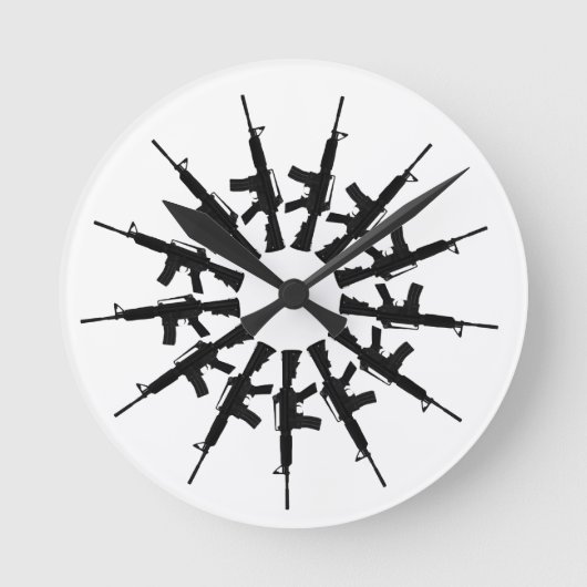 Waffen-Kaleidoskop-Entwurf des Gewehr-AR-15 Runde Wanduhr (Vorderseite)