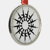 Waffen-Kaleidoskop-Entwurf des Gewehr-AR-15 Silbernes Ornament (Rechts)