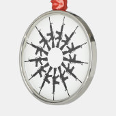 Waffen-Kaleidoskop-Entwurf des Gewehr-AR-15 Silbernes Ornament (Links)