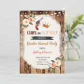 Waffen oder Glitzer-Geschlecht: Einladung auf Kart (Stehend Vorderseite)