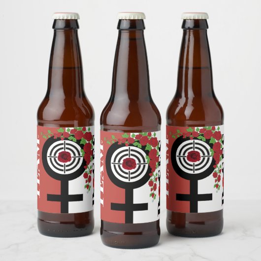 Waffen oder Rose Geschlechtsspezifische Informatio Bierflaschenetikett (Flaschen)