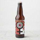 Waffen oder Rose Geschlechtsspezifische Informatio Bierflaschenetikett (Vorderseite)