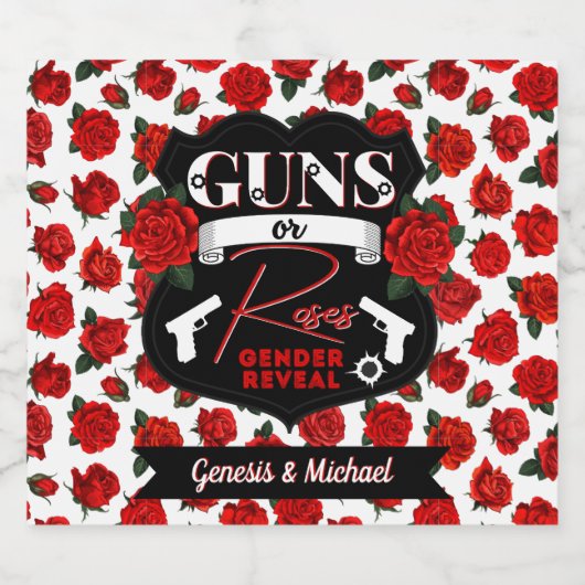 Waffen oder Rose Geschlechtsverkehr Rot/Schwarz Bierflaschenetikett (Einzelnes Label)