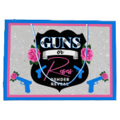 Waffen oder Rose rosa und blau | Geschlechtsankünd Große Geschenktüte (Rückseite)